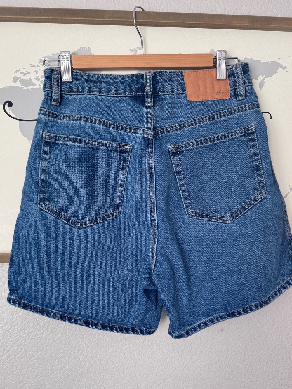 ZARA super high rise denim shorts size 4